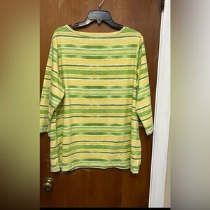 BFA Classics Yellow and Green Top 3/4 Sleeves
